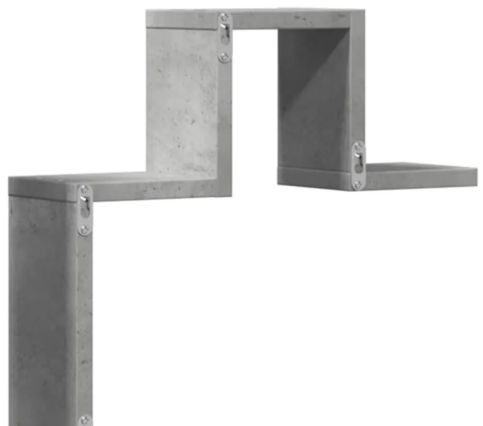 betonszürke szerelt fa fali polc 104,5 x 10 x 43 cm