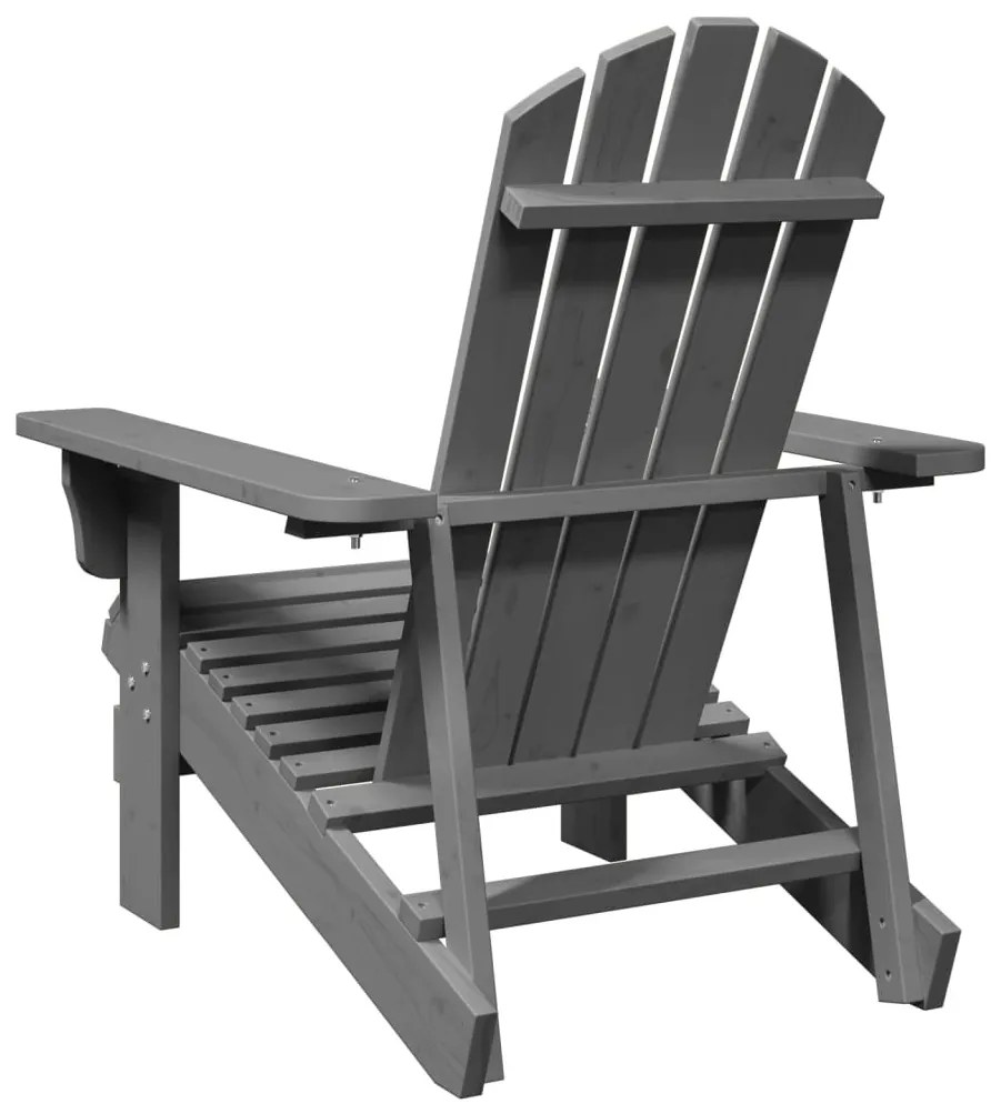 szürke tömör fenyőfa Adirondack szék 69 x 85 x 90,5 cm