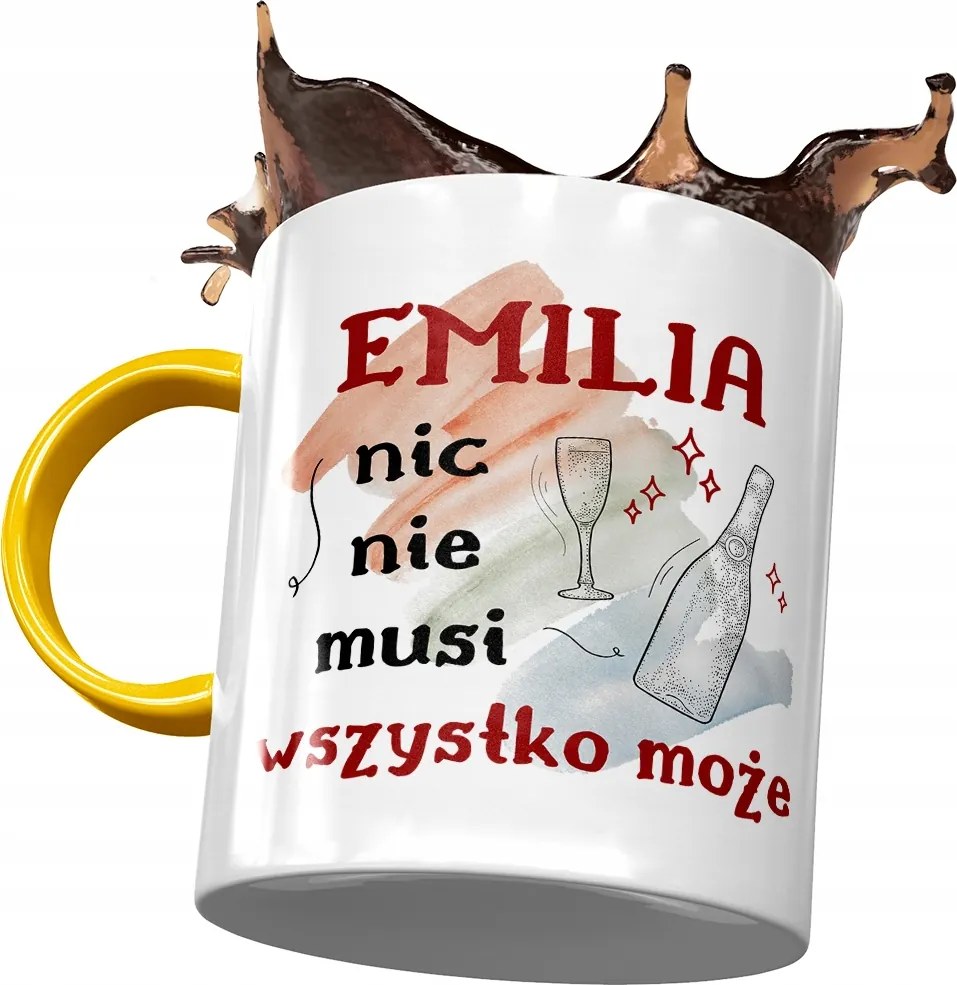 Sárga Bögre Emilia Barátnő Feleség Ajándék Nyomtatott Fotóval