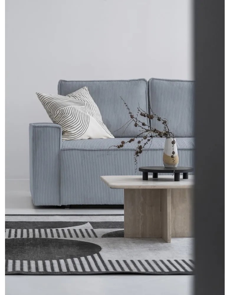 Világosszürke kordbársony kinyitható sarokkanapé (bal oldali) Brave Dave – Miuform