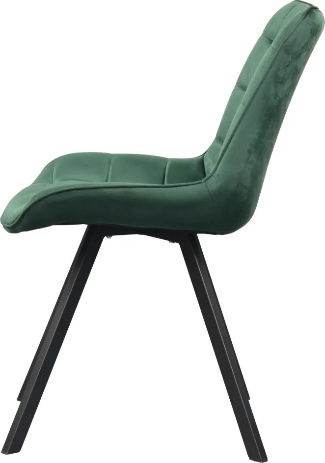 Étkezőszék, sötétzöld Velvet szövet/fekete, SAMIRA