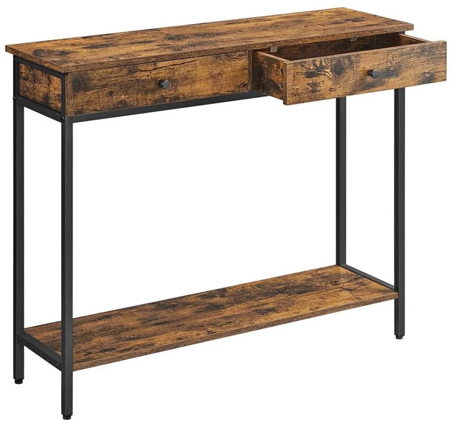 Oldalsó asztal LUVOR barna/fekete