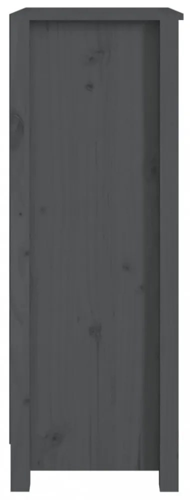 szürke tömör fenyőfa könyvszekrény 50 x 35 x 97 cm