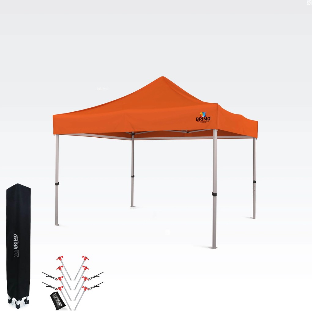 Összecsukható Kerti Pavilon 3x3 m | Prémium UV/PVC Védelem | Masszív BRIMO Vázszerkezet | Gyors Összeszerelés Szerszám Nélkül - falak nélkül - Narancs