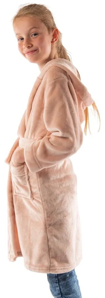 Rózsaszín mikroplüss gyerek fürdőköpeny Delux – Tiseco Home Studio