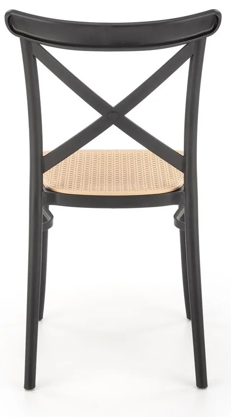 Nikola étkezőszék, rattan / fekete