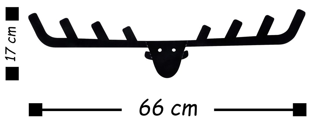 Fali Dekoráció  - Fém fali akasztó, Antler