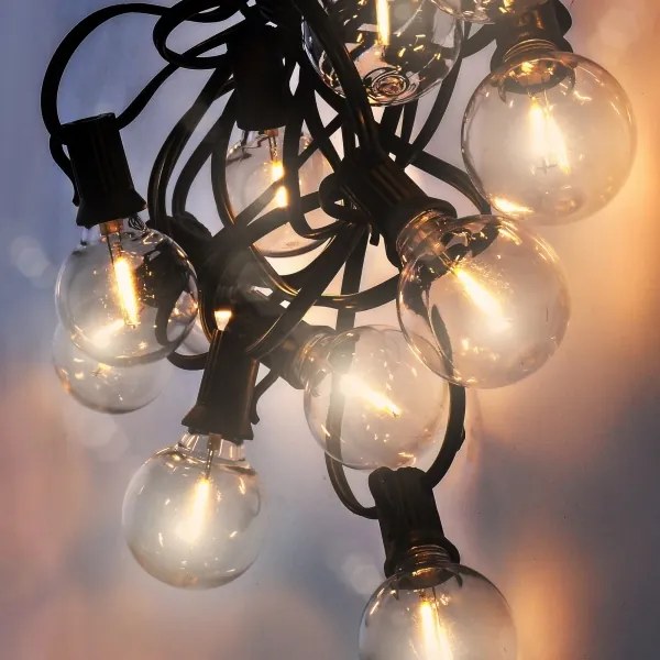 Brilagi - LED kültéri díszfüzér GIRLANDA 25xE12 20m fekete IP44 meleg fehér