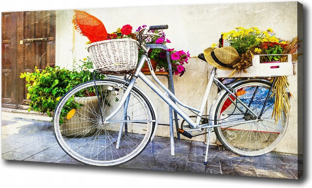 Canvas falikép Fehér kerékpár 100x70 cm