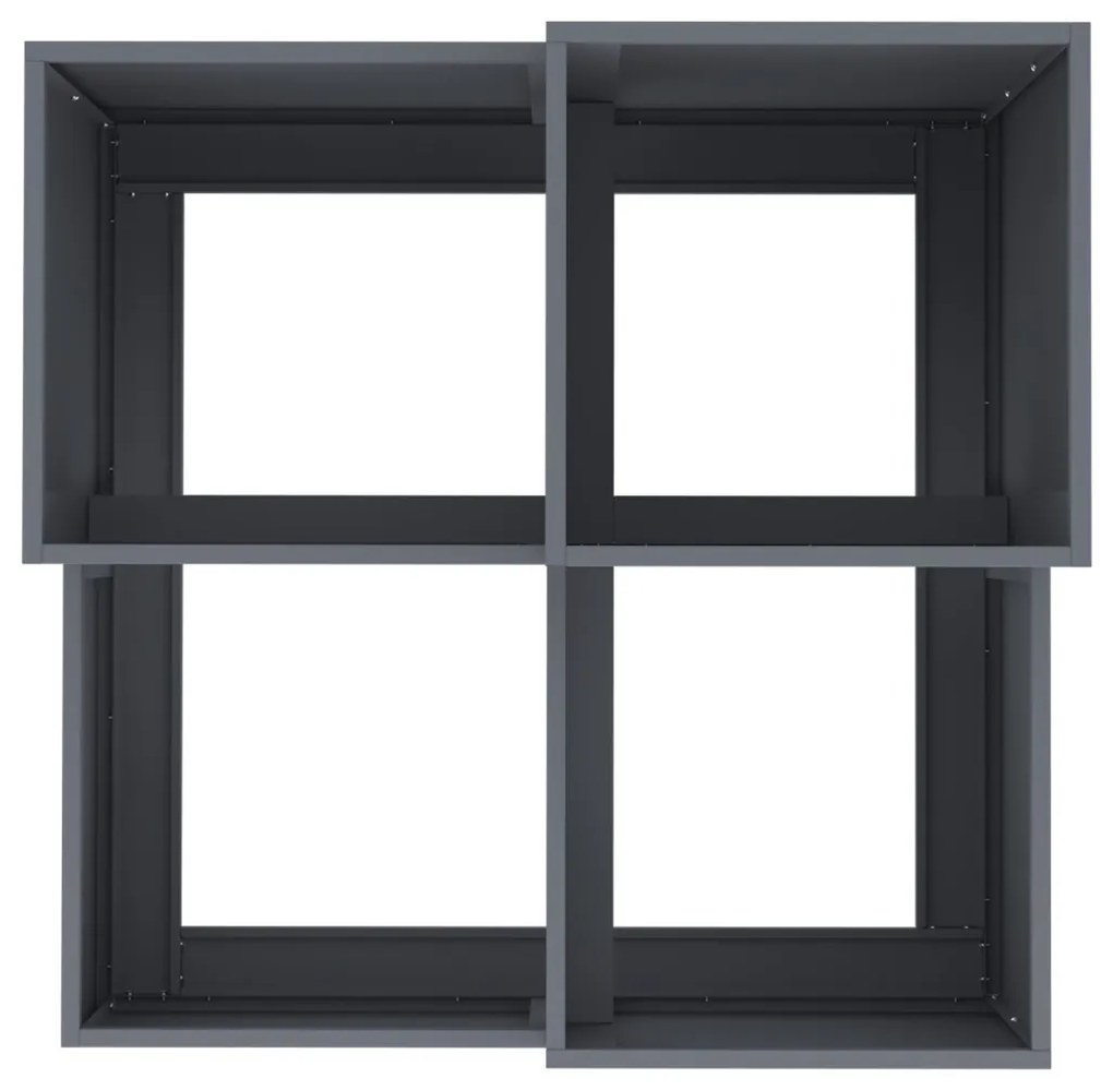 vidaXL Kerti cserép Antracit 80 x 80 x 60 cm Acél