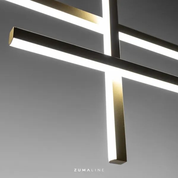 Zuma Line 22008P-BK/GD - LED Csillár zsinóron EDGE LED/42W/230V 3000/4000/6000K