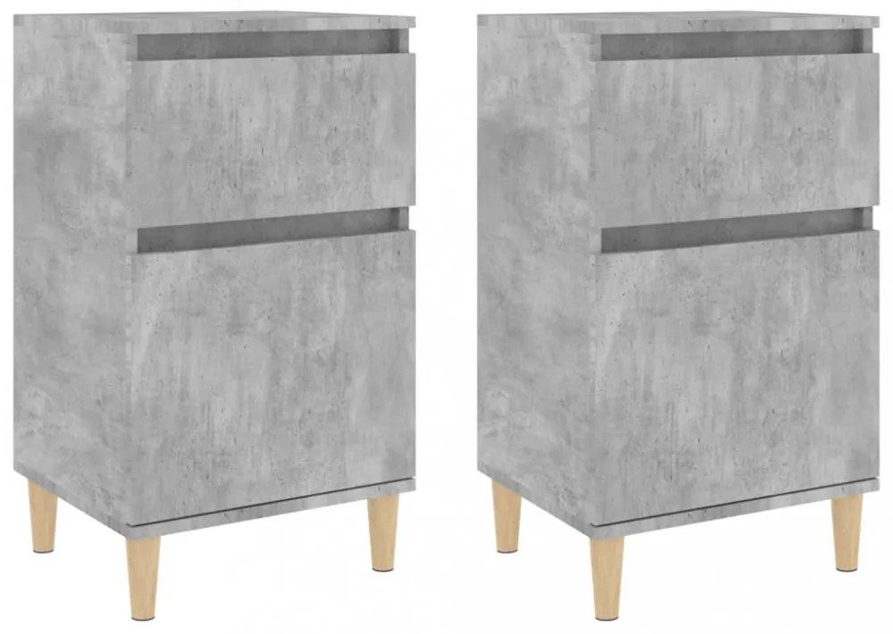 2 db betonszürke éjjeliszekrény 40 x 35 x 70 cm