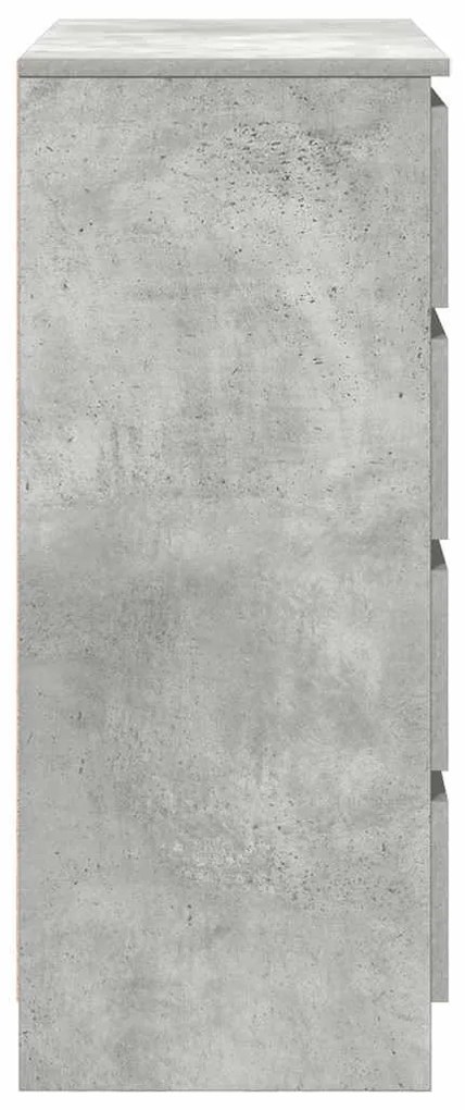 betonszürke szerelt fa tálalószekrény fiókos 71x35x84 cm