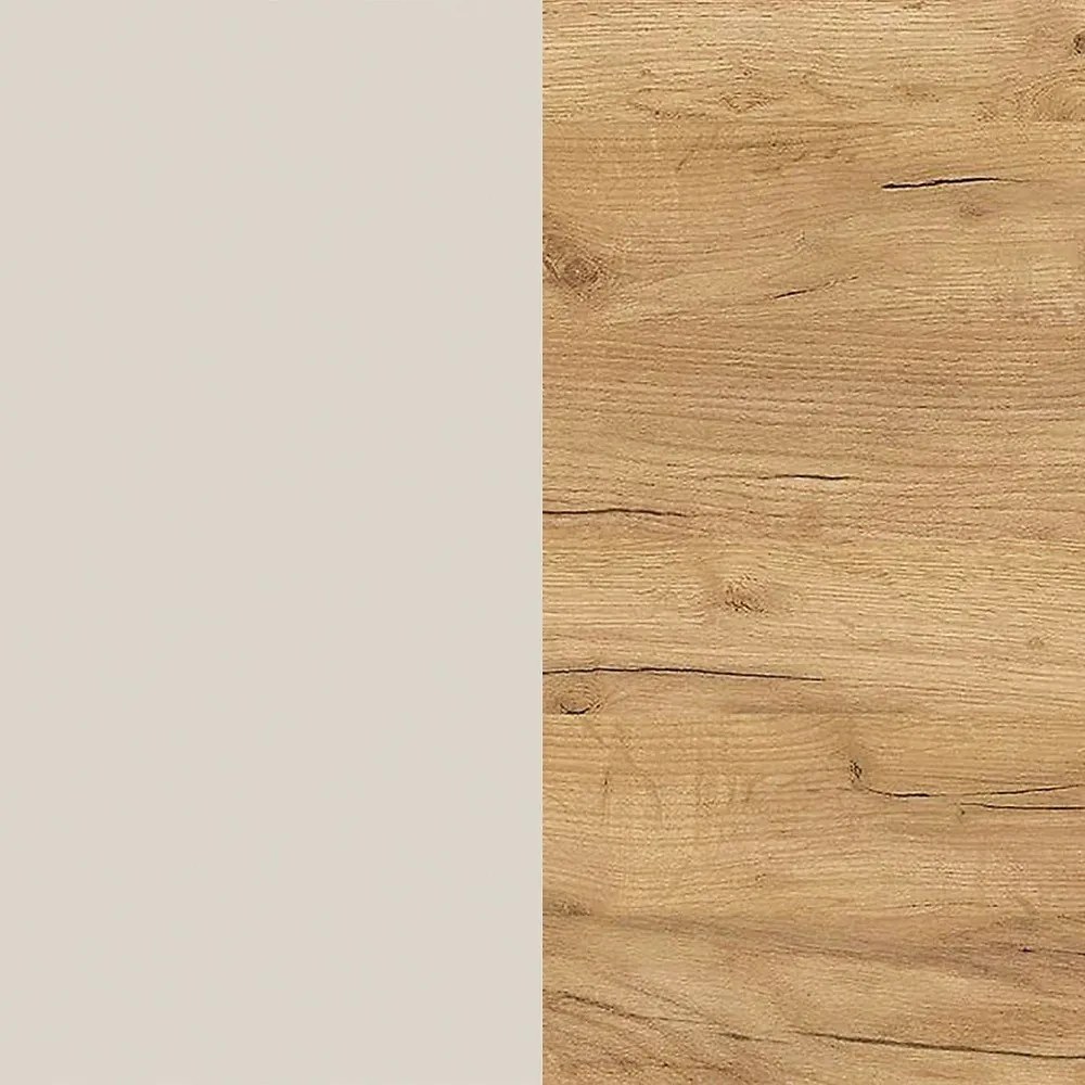 Krémszínű billenő ajtós-függő cipőtartó tölgyfa dekorral 140x83x18 cm Ameca – Germania