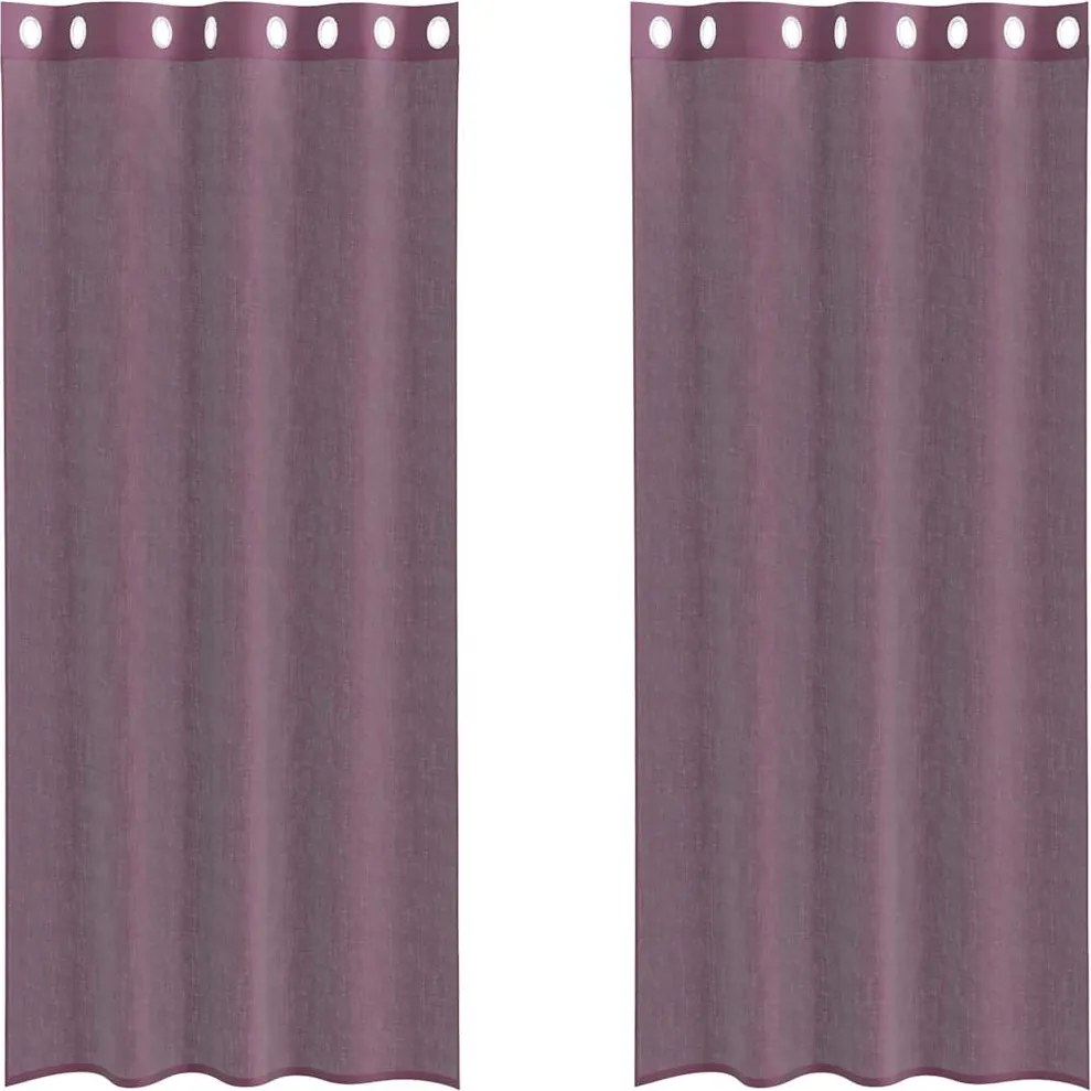 vidaXL 2 db lila fátyolfüggönyök rojtokkal 140x225 cm