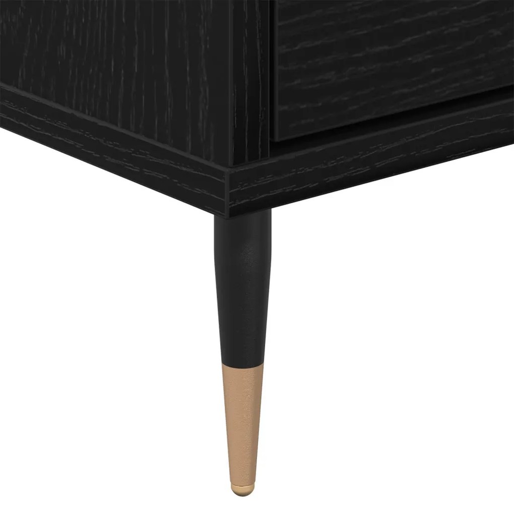 TV szekrény fekete tölgy 150x30x44.5 cm szerelt fa