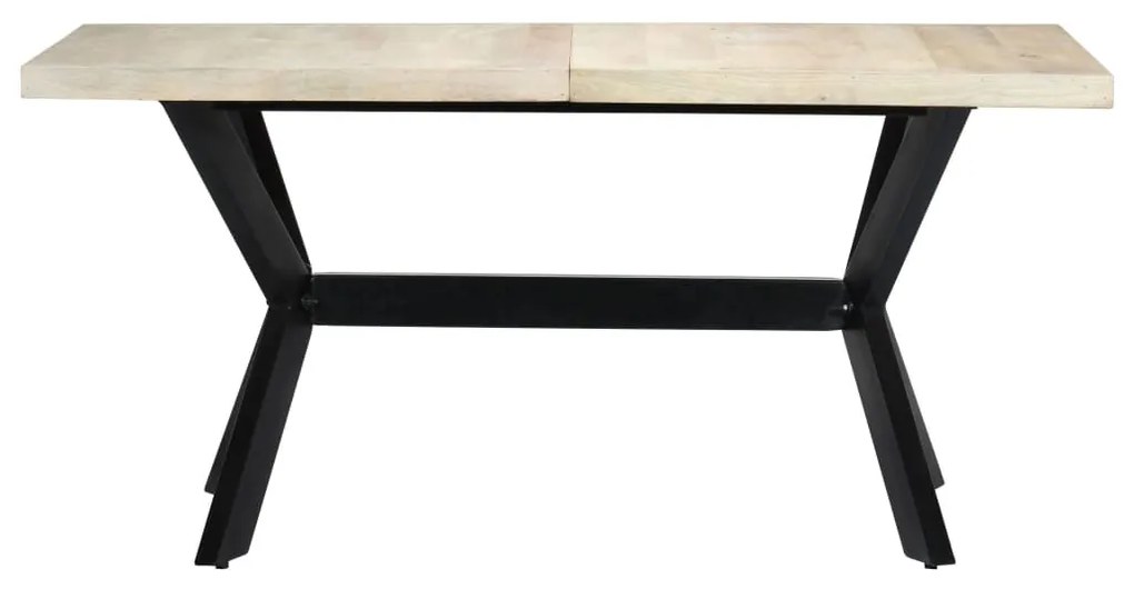 Fehér tömör mangófa étkezőasztal 160 x 80 x 75 cm
