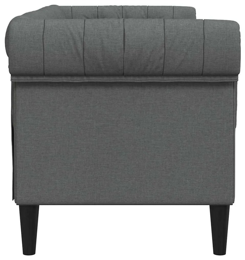 Chesterfield kanapé Sötétszürke 182.5 x 74.5 x 74.5 cm szövet