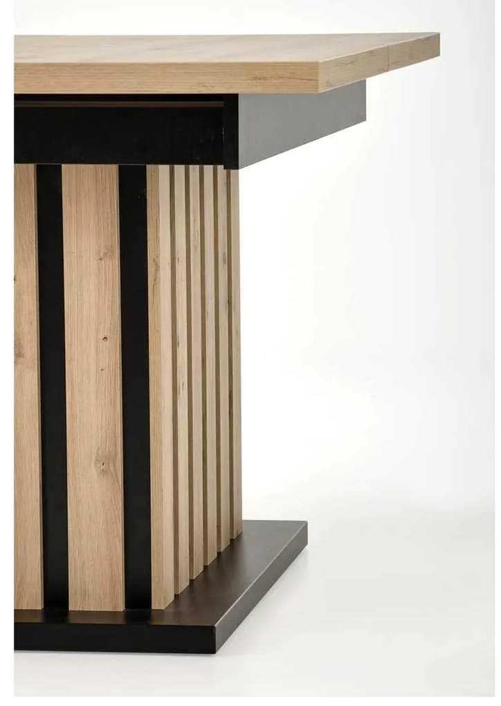 Lamello étkezőasztal 160 cm, artisan tölgy / fekete