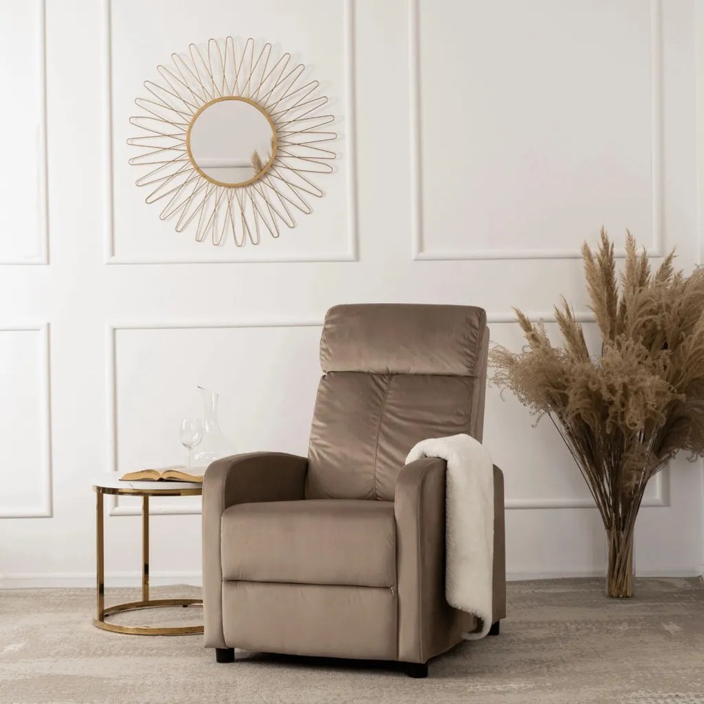 TV és Relaxfotel Bézs Bársony Kárpittal. DANNY