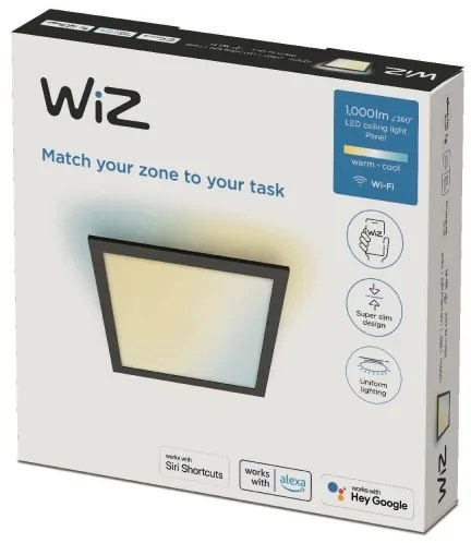 WiZ - LED Dimmelhető mennyezeti lámpa SUPERSLIM LED/12W/230V fekete Wi-Fi