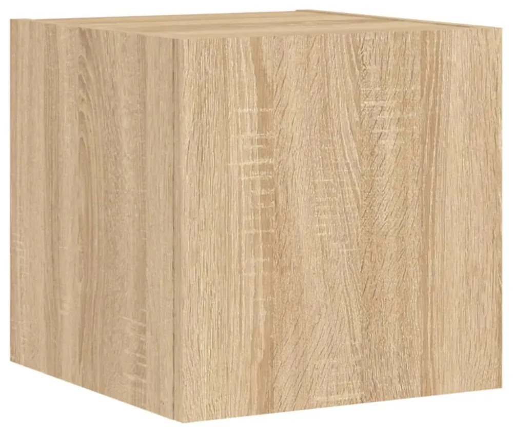 sonoma tölgy színű fali TV-szekrény LED-ekkel 30,5x35x30 cm