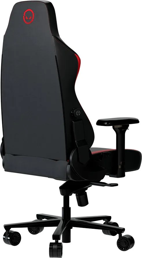 LORGAR Gamer szék, fém váz, multiblokk mechanizmus, 4D karfák, 5 csillagos alumínium láb, gázlift, szövet műbőr, fekete-piros