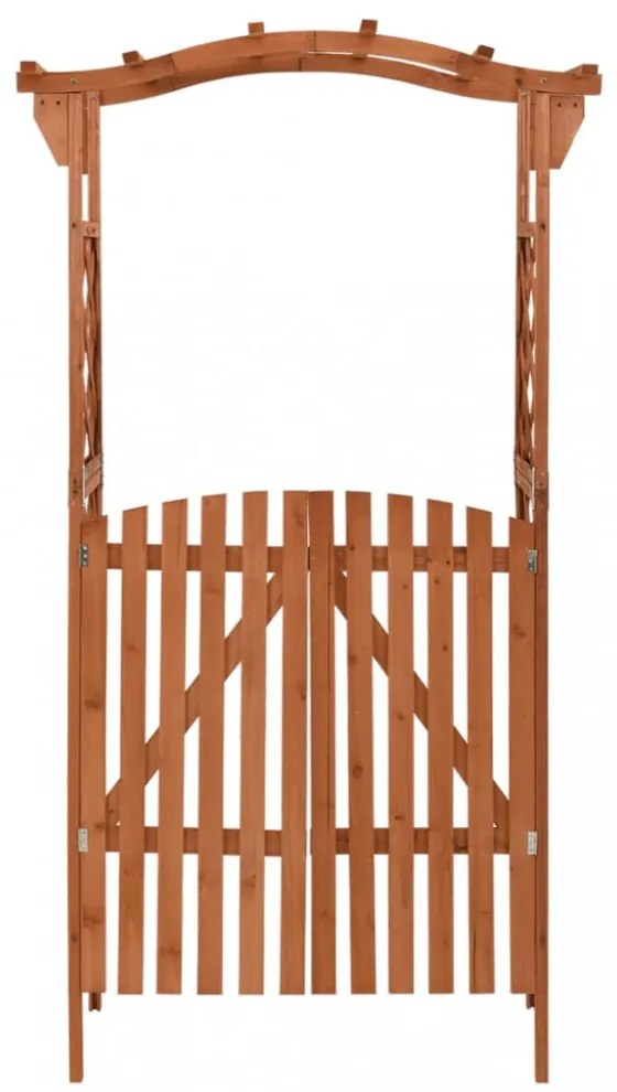tömör fenyőfa pergola kapuval 116 x 40 x 204 cm