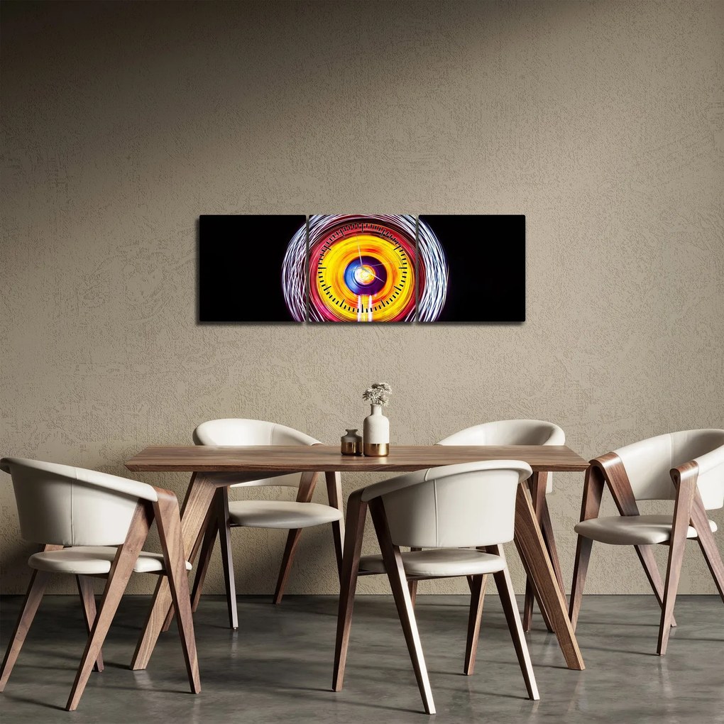 Fények a körben képe (órával) (90x30 cm)