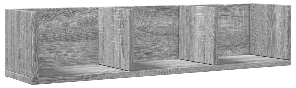 2 db szürke sonoma színű szerelt fa faliszekrény 75x18x16,5 cm
