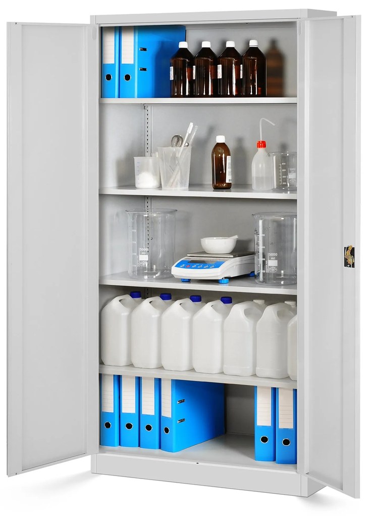 4x készlet fém iratszekrény JAN, 900 x 1850 x 400 mm, szürke