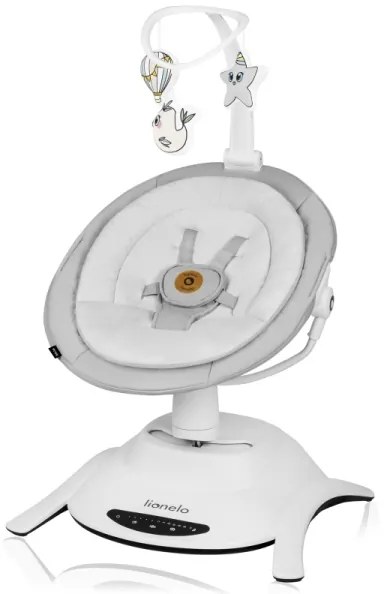 Lionelo - 2 az 1-ben baba ringató zenével BELLA Grey Concrete + távirányító