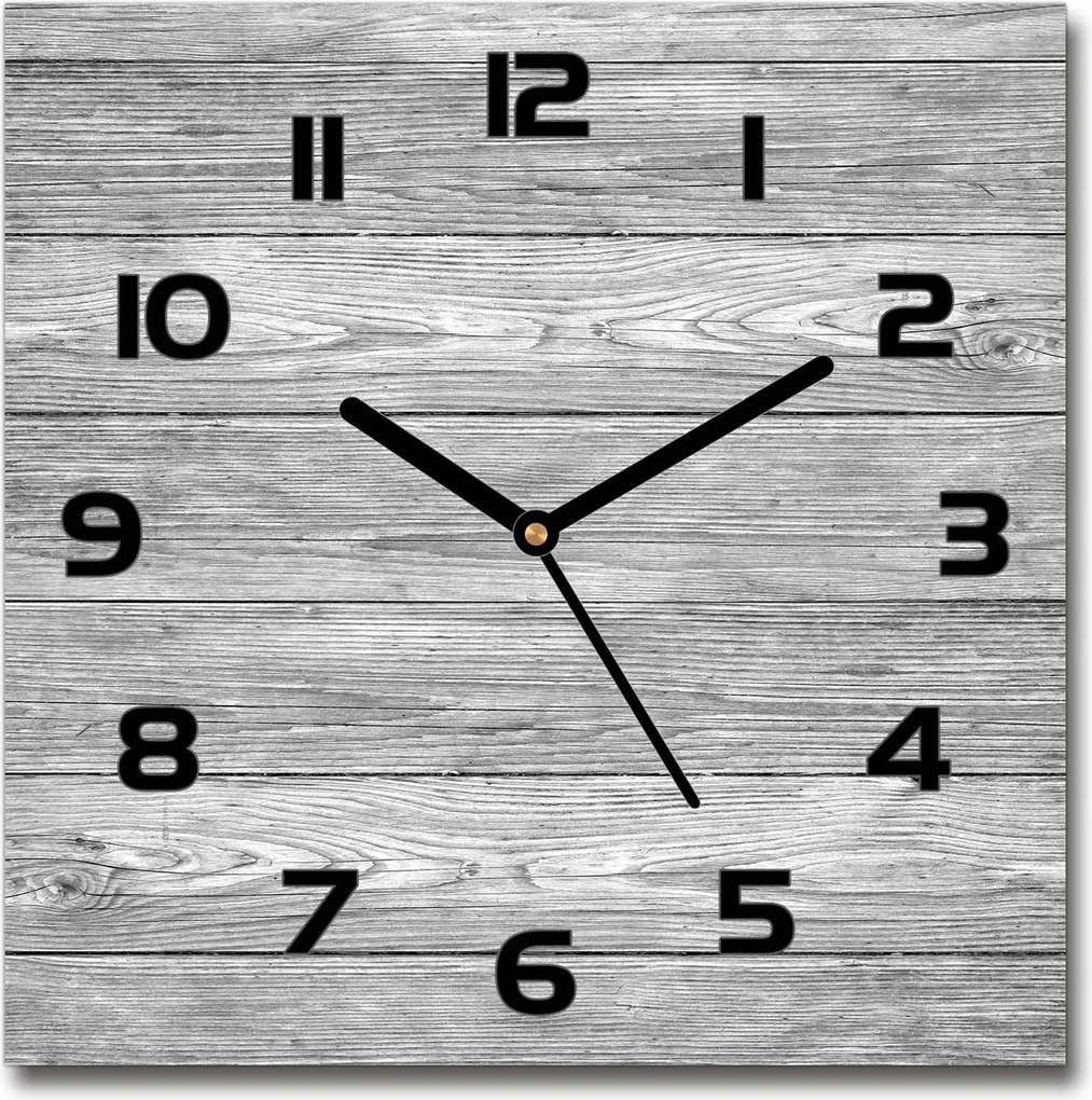 Csendes üveg falióra Fa háttér 30x30 cm