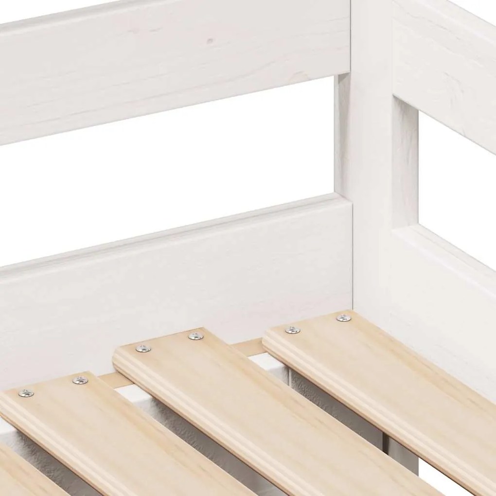 fehér kihúzható heverő fiókokkal matrac nélkül 80 x 200 cm