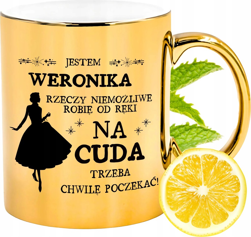 Prémium Arany Csillogó Bögre Veronika Ajándék Nyomtatott Fotóval