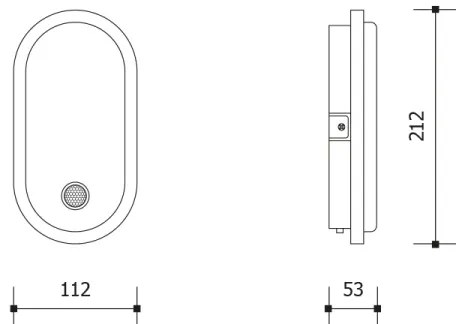 LED kültéri fali lámpatest érzékelővel OVAL LED/10W/230V IP65 fehér