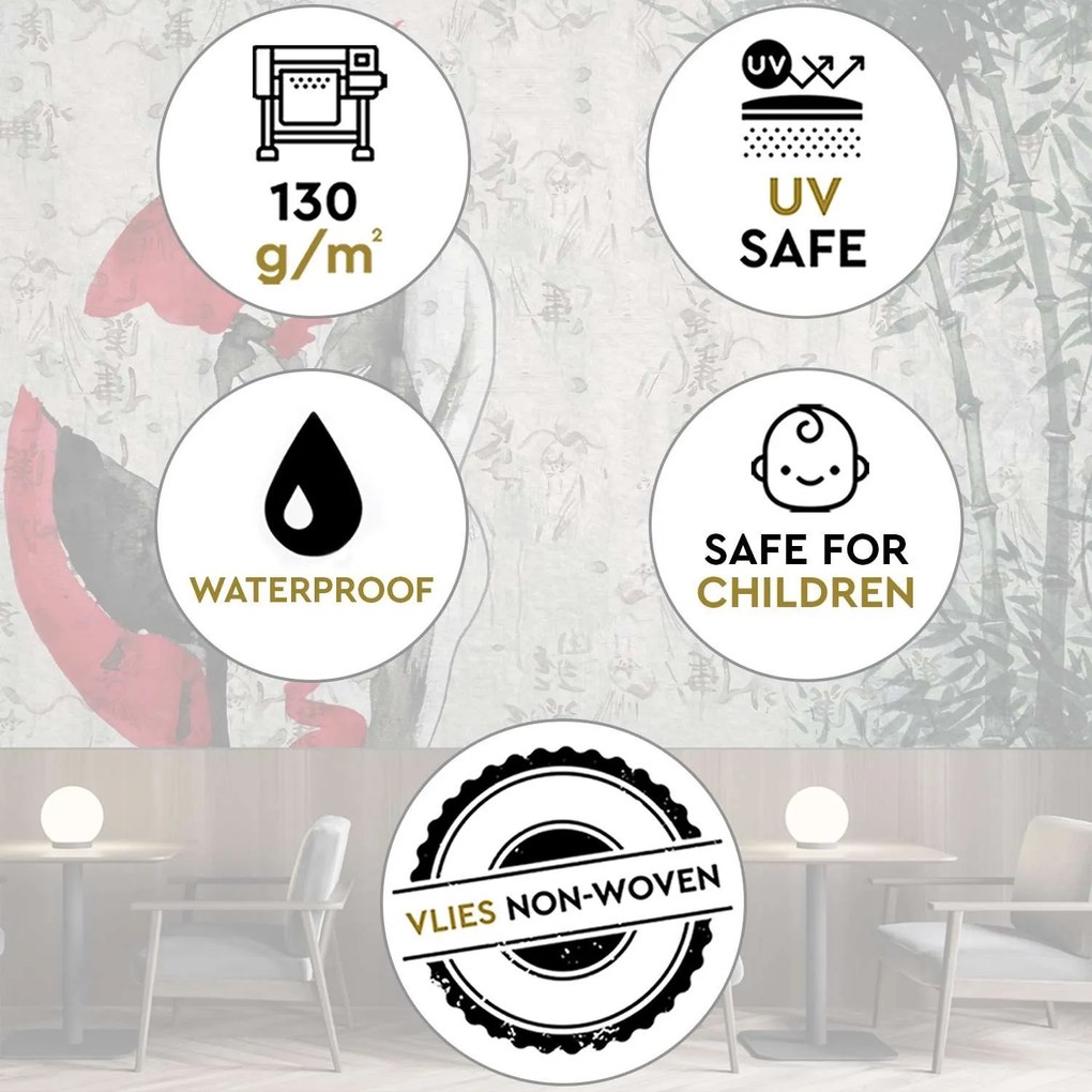 Gario Fotótapéta Japán gésa legyezovel, absztrakt Anyag: Vlies, Méret: 250 x 175 cm