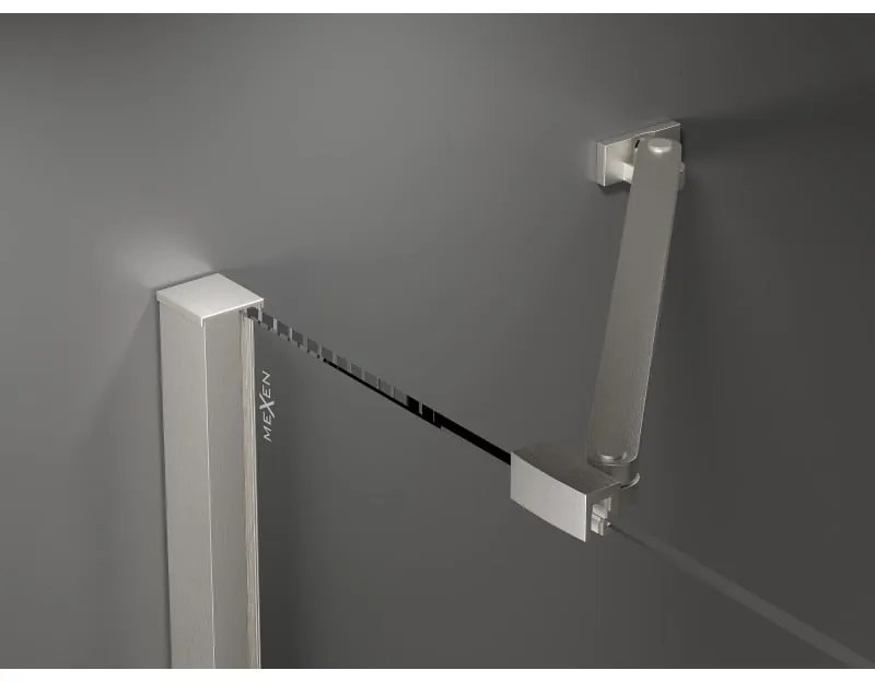 Mexen Velar Duo, tolózuhanyajtó nyitáshoz 160 cm, 8 mm átlátszó üveg, csiszolt acél, 871-160-000-02-97