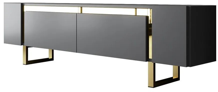 TV szekrény Yildiz - Anthracite, Gold