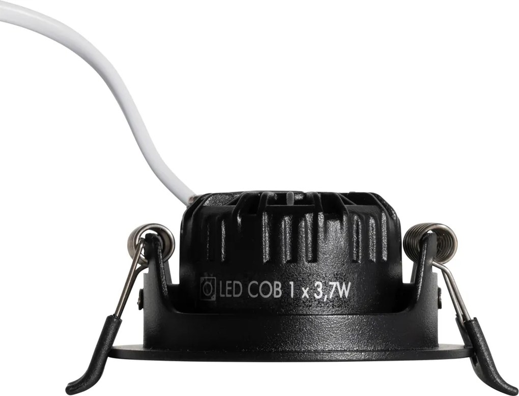 Beépíthető spotlámpa fekete, dönthető, 6,5 cm, LED-es, IP54, ultraf vékony - Pupil
