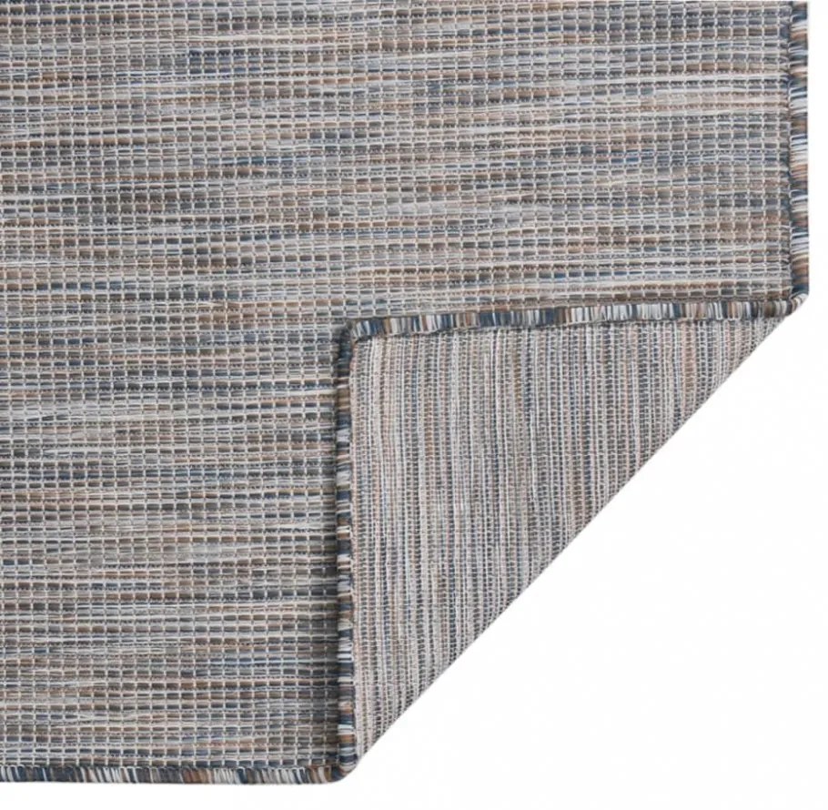 barna-kék lapos szövésű kültéri szőnyeg 200 x 280 cm