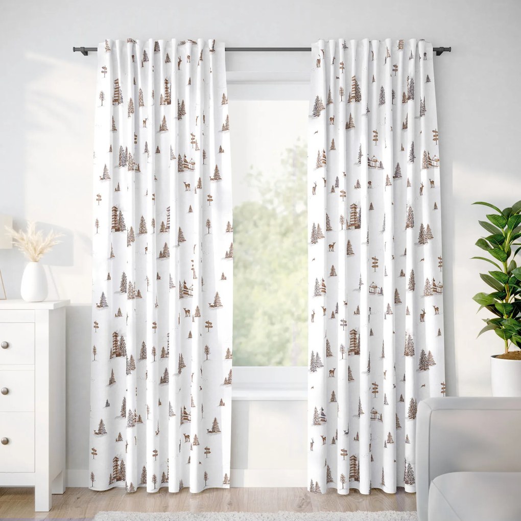 Goldea pamut drapéria - hegyvidéki táj 180x150 cm