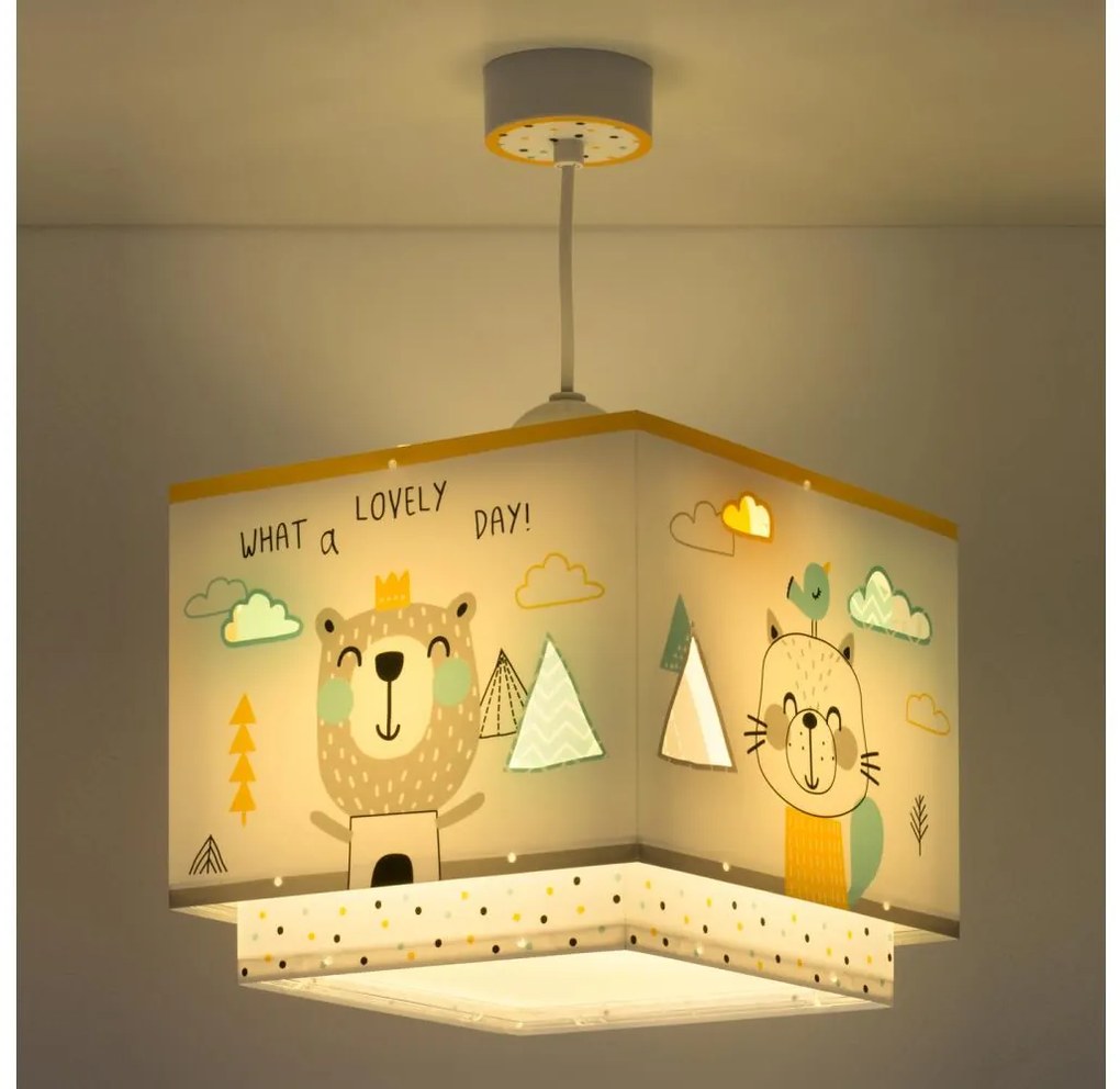 Dalber D-73242 - Gyerek csillár HELLO LITTLE 1xE27/15W/230V