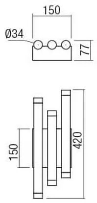Redo 01-2036 - LED Fali lámpa MADISON 6xLED/4W/230V arany