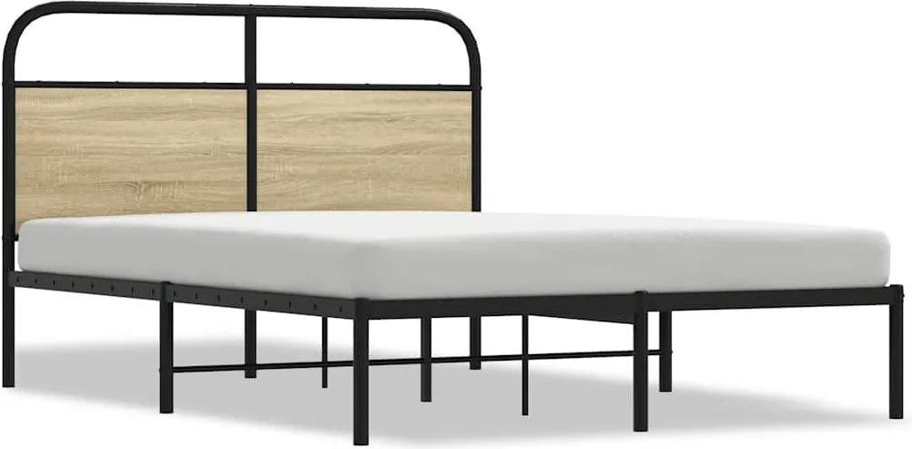 vidaXL ágykeret matrac nélkül 140x190 cm sonoma tölgyfa műfa