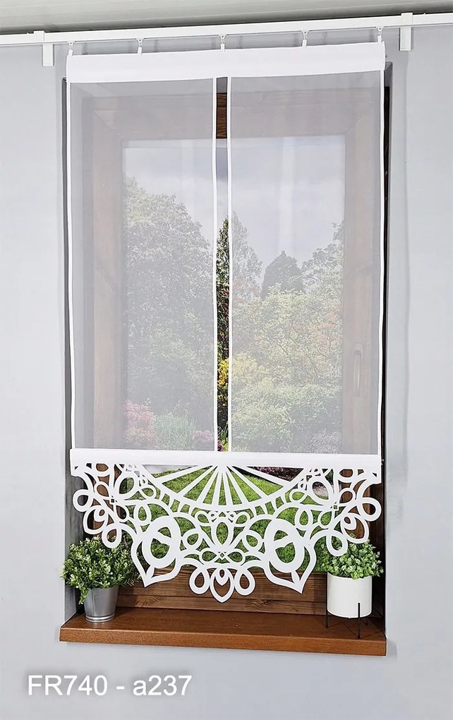 Kész panelfüggöny áttört mintával konyhába vagy szobába FR740 80 138 cm