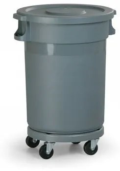 Manutan  Műanyag szemétkosár Road alvázzal és fedéllel, űrtartalma 68 l%