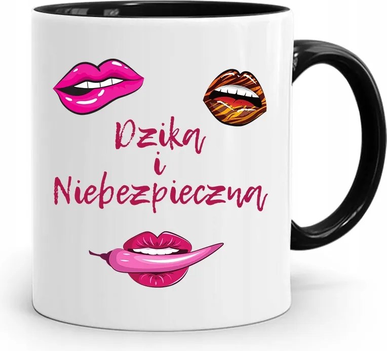 Fekete Bögre Vad És Veszélyes Lányoknak fényképes nyomtatással