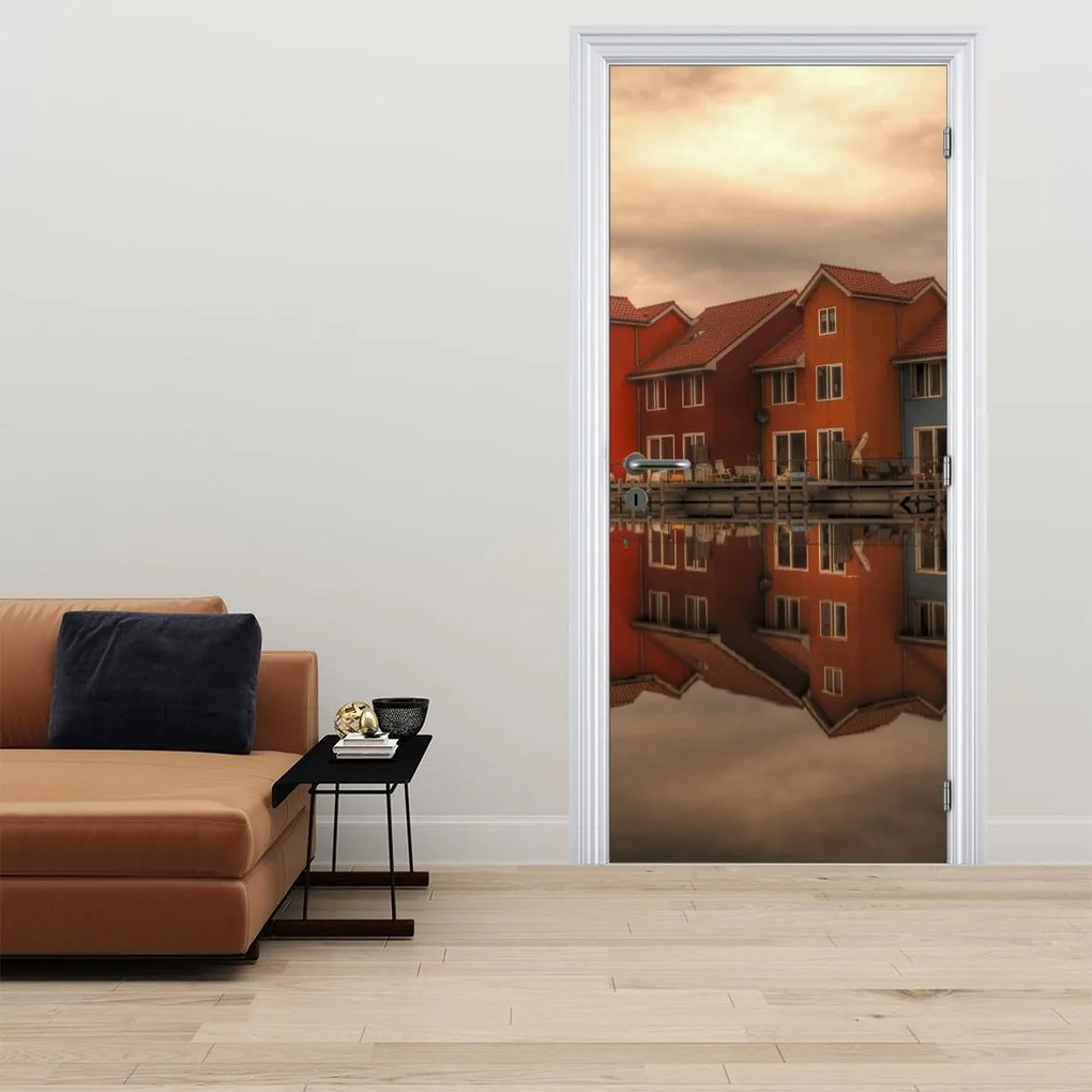 Fotótapéta ajtóra - Színes házak (95x205cm)