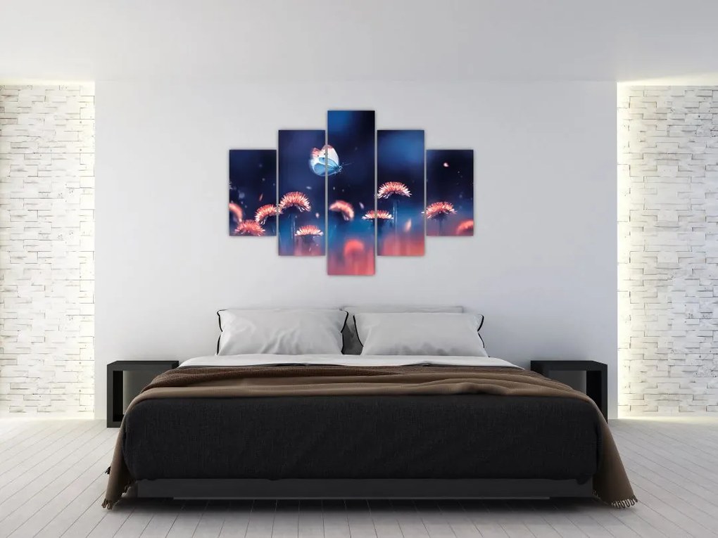 Pitypang képe kék pillangóval (150x105 cm)